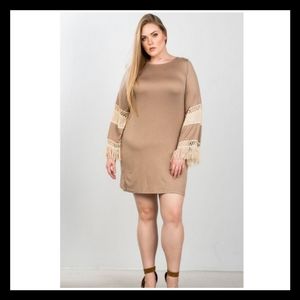 Ladies plus size crochet mini dress/tunic